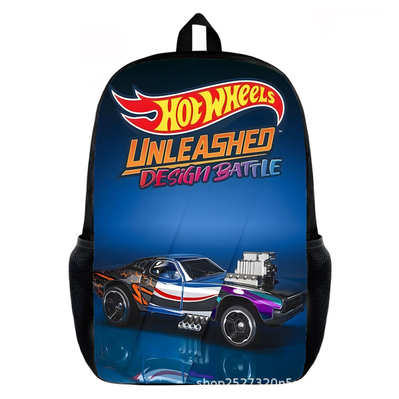 Hotwheels Cross-Border Best-Selling Hot Wheels Racing 17inch Black Backpack Supports Aliexpress Jit Dropshipping