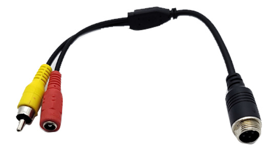 Car-mounted monitoring AV male to DC female adapter 4P aviation male plug cable camera power video conversion cable
