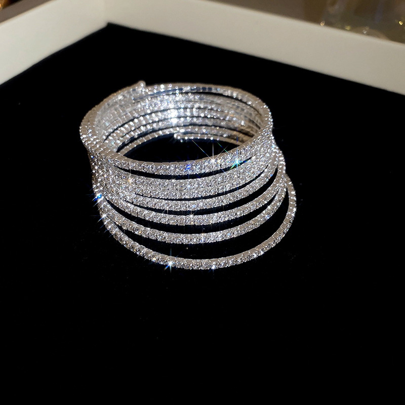 Pulsera elástica de diamantes de múltiples capas con perla artificial ins pulsera de moda exquisita pulsera de alta gama hermosa transfronteriza