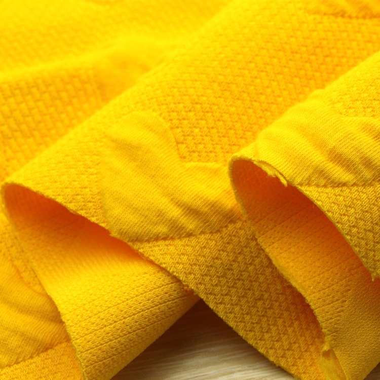 爱心提花空气层起泡泡布棉涤氨纶绗缝提花鸡心3D夹丝空气层布面料