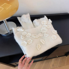 白色套头宽松软糯针织衫外穿毛衣慵懒风高级感上衣设计感小众女士