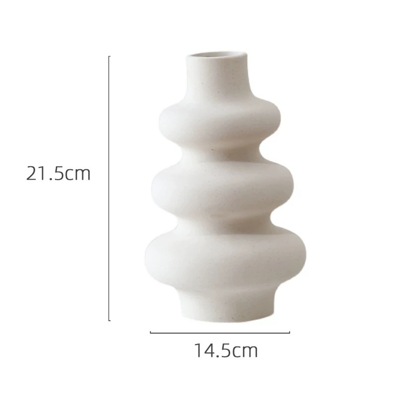 Florero blanco de plástico creativo moderno, decoración del mueble de TV de la sala de estar del hogar, decoración de flores, decoración de escritorio, manualidades