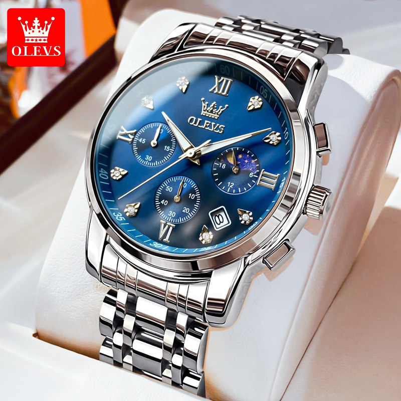 시간 2858 스틸 밴드 블루 맨 (신규)