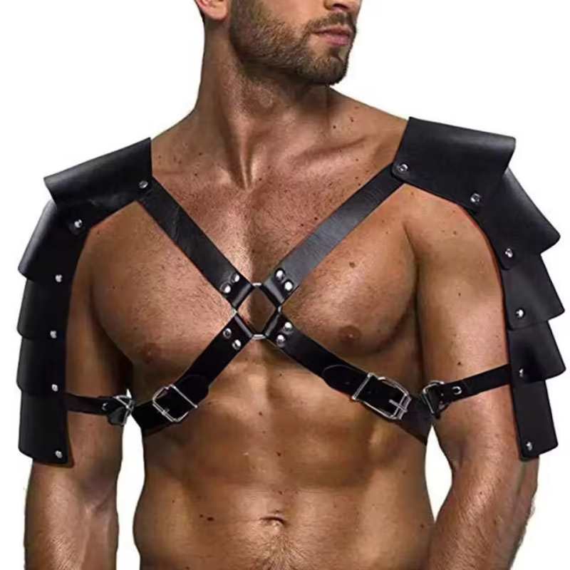 European Medieval Viking Men's Double Shoulder Armor Harness Cosplay Halloween Carnival Costume Props
