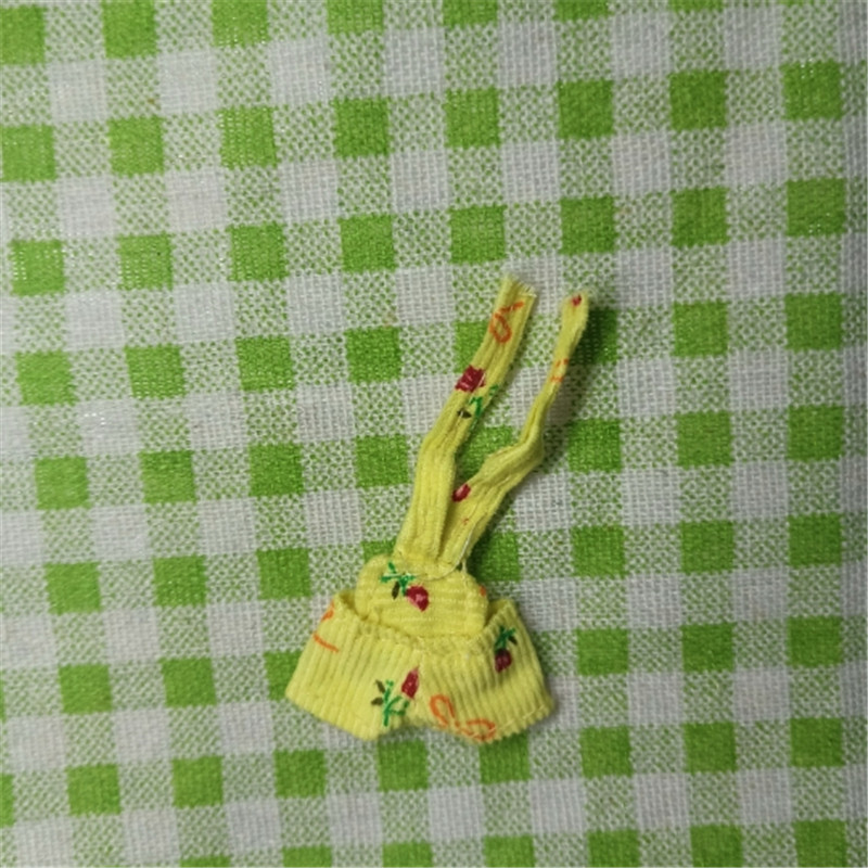 6cm 곰 토끼 착용 노란색 멜빵
