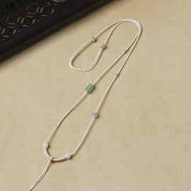 原创手工编织款细款编织挂件锁骨挂绳简约百搭翡翠穿金项链绳子