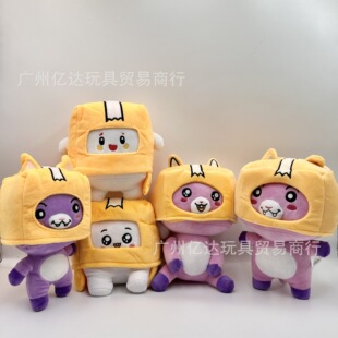 Cross-Border Lankybox Carton Villain Music Milk Fat Fox Shark Doll Transformed into Cat Plush Toy