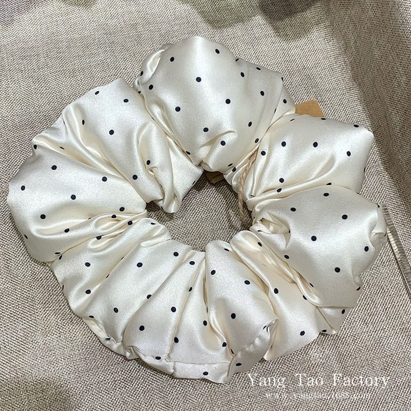 Almohada de lunares, lazo para el cabello del intestino grueso con relleno de algodón, lazo para el cabello de satén para dormir, tocado de cabeza de bola de sentido avanzado femenino