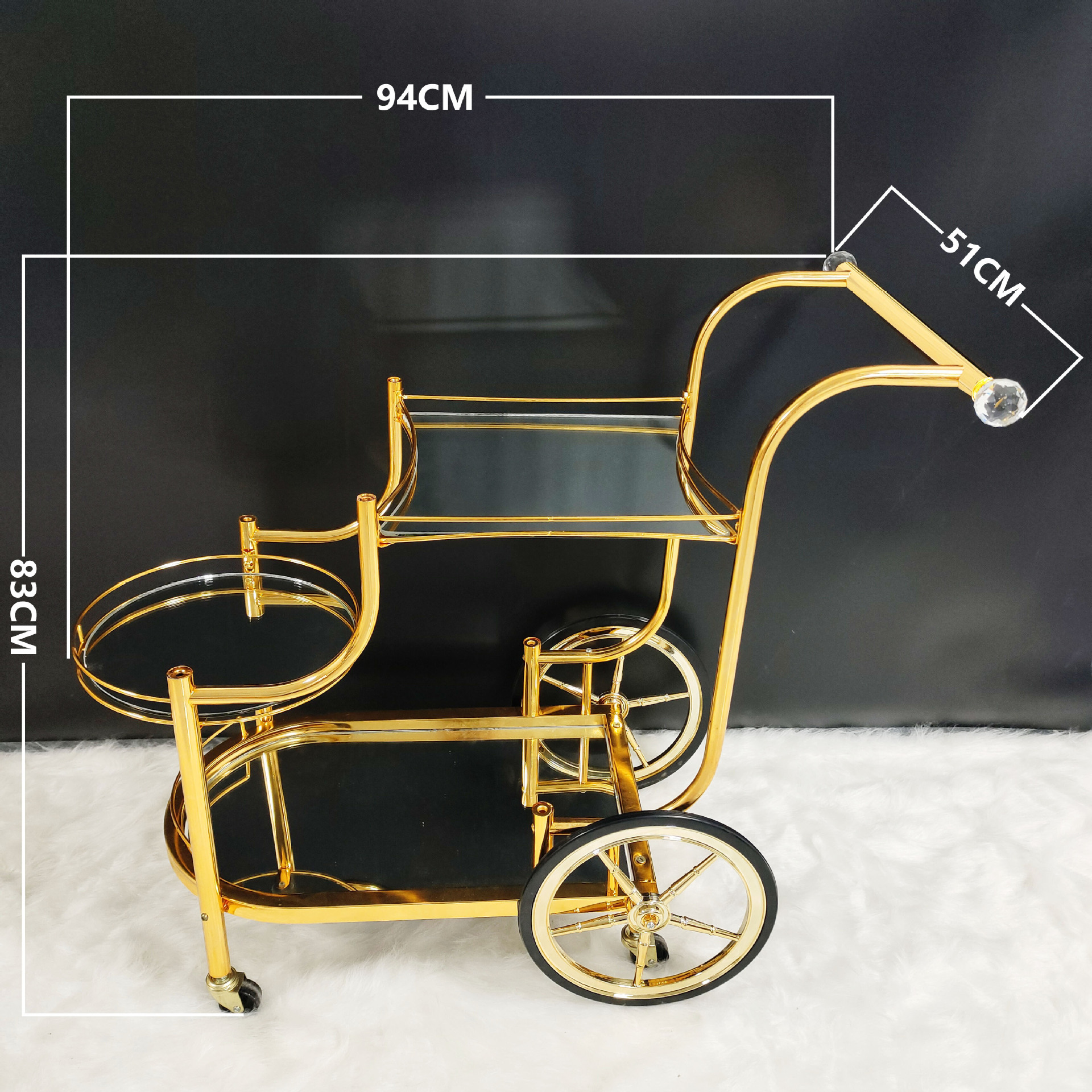 큰 바퀴 빈티지 다이닝 카트