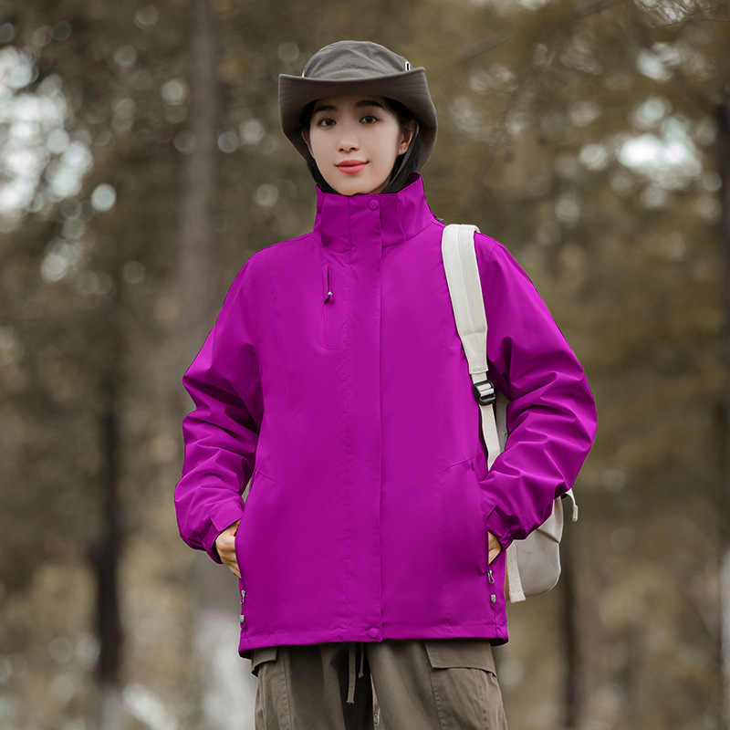 Chaqueta de dos piezas desmontable tres en uno transfronteriza para hombres y mujeres al aire libre impermeable a prueba de viento chaqueta de pareja con forro polar