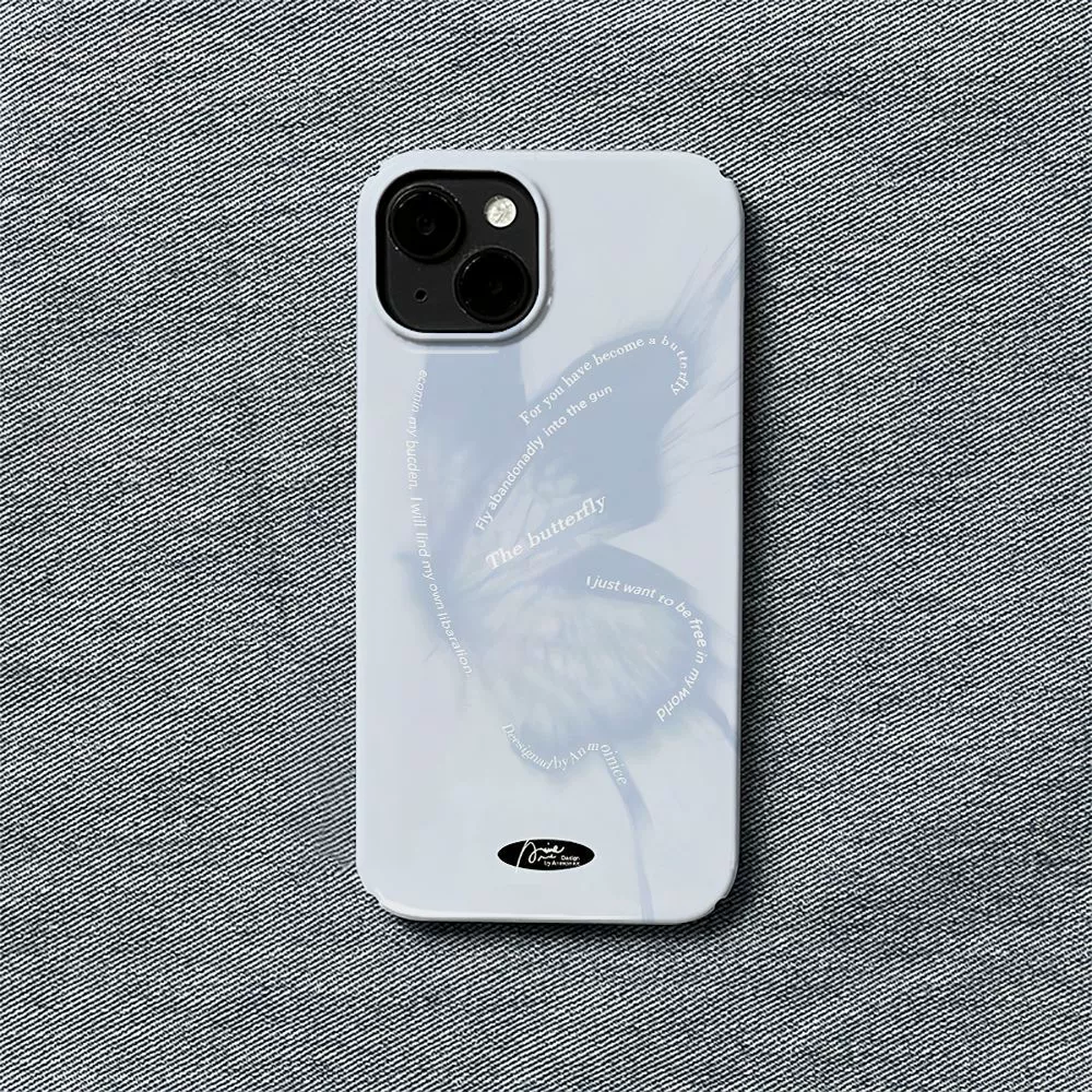Чехол для телефона (Apple) iPhone16 — AA757 butterfly blue, глянцевый или матовый, совместим с несколькими моделями