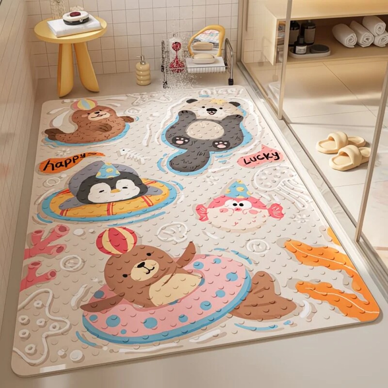 Cartoon Bathroom Non-Slip Mat Shower Bath Tub Bathroom Toilet Waterproof Foot Mat Household Floor Mat