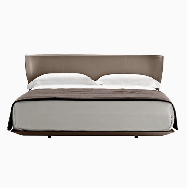 Alys Saddle Leather Bed Light Luxury Double Wedding Bed Master Bedroom Italian Minimalist Premium Luxury B & B Alice Suspension Bed