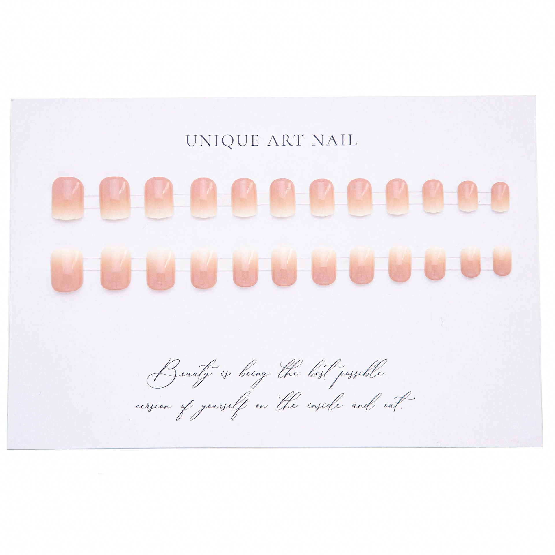 Corto Rosa naranja leche blanco gradiente parche de uñas producto terminado 24 piezas estudiante blanco desgaste uñas falsas pieza de uñas