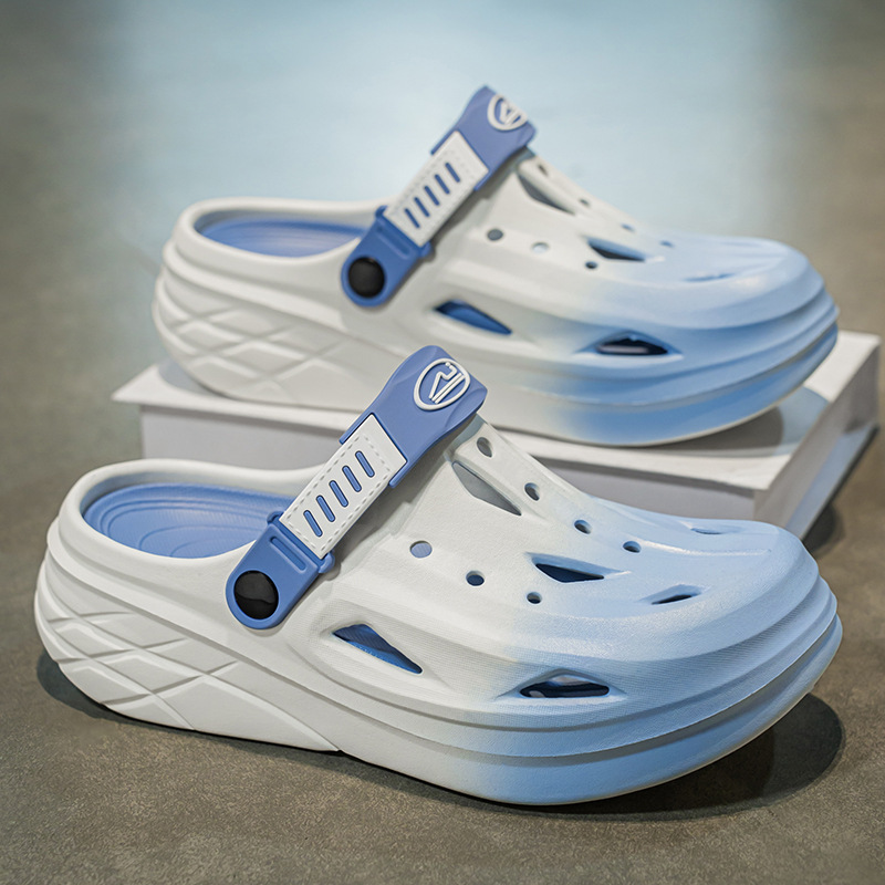 Zapatos con agujeros para hombres y mujeres nuevo estilo de alta gama verano al aire libre Baotou antideslizante EVA pisando mierda sandalias y zapatillas para adolescentes