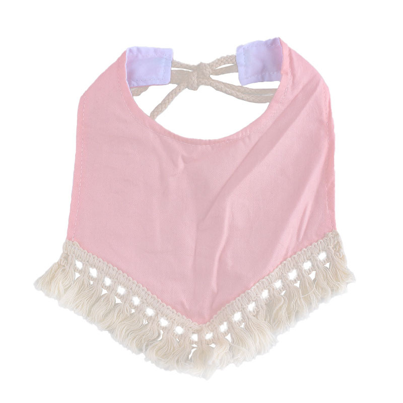 Impreso Flamingo vintage borla bebé babero algodón doble capa Correa recién nacido babero