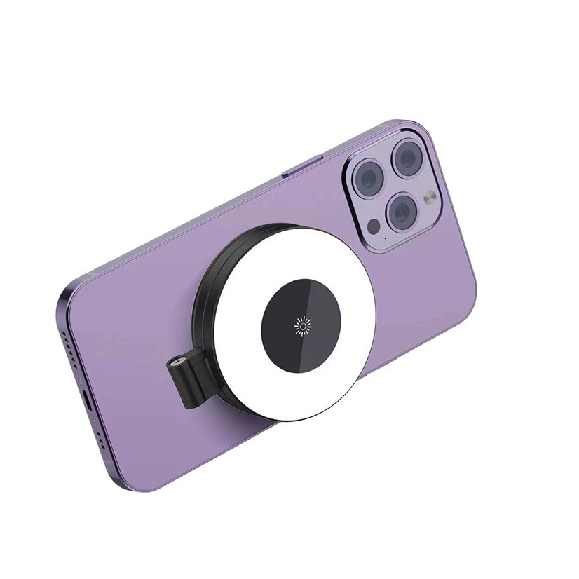 Миниатюрная светодиодная лампа с тремя уровнями регулировки яркости, магнитная, совместимая с MagSafe, подходит для мобильных телефонов Apple серий 12/13/14/15.