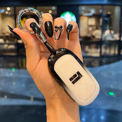 01 Key Cover Polestones Rox: Static Rod/Key Bag - black-and-white-gradient-ring-buckle