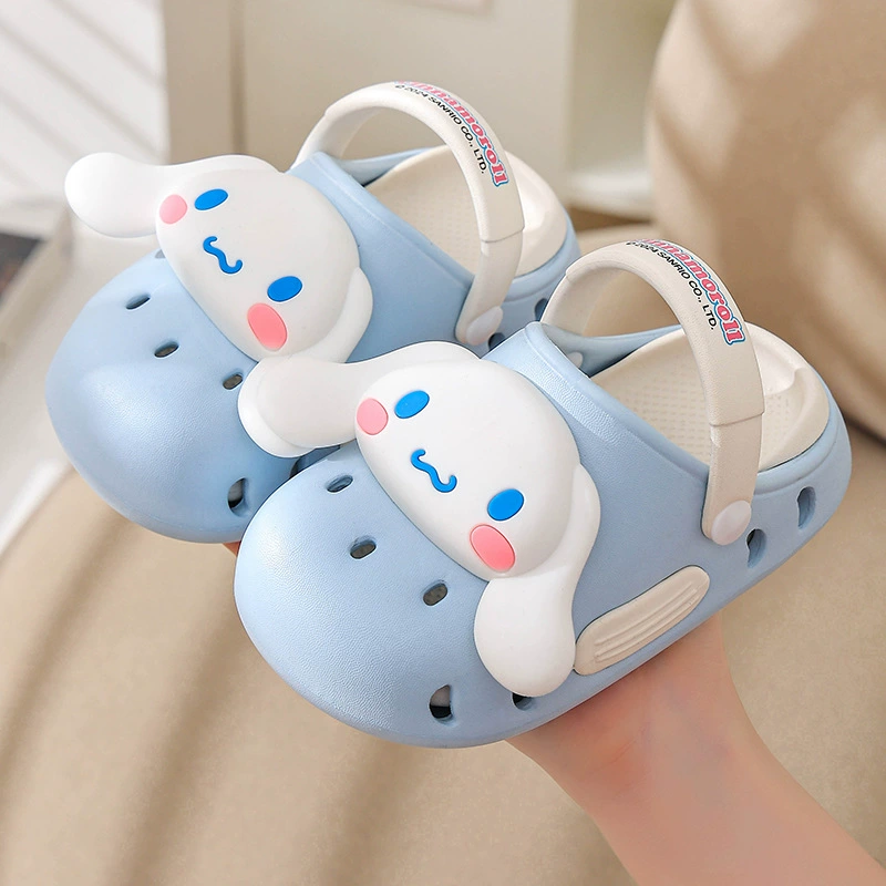 Sanrio Детские тапочки дыры нескользящие для девочек крытая мягкая подошва дышащая запах милые мультяшные сандалии