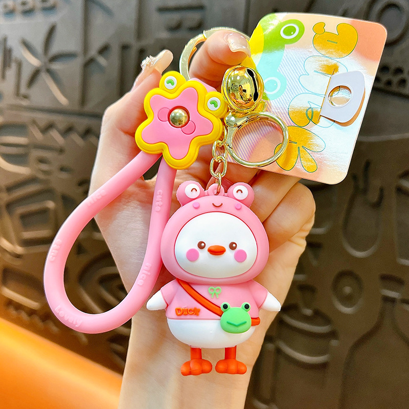 Círculos animados Panda Keychain cute pegamento suave Panda Keychain bolsos colgantes agarrar regalos al por mayor
