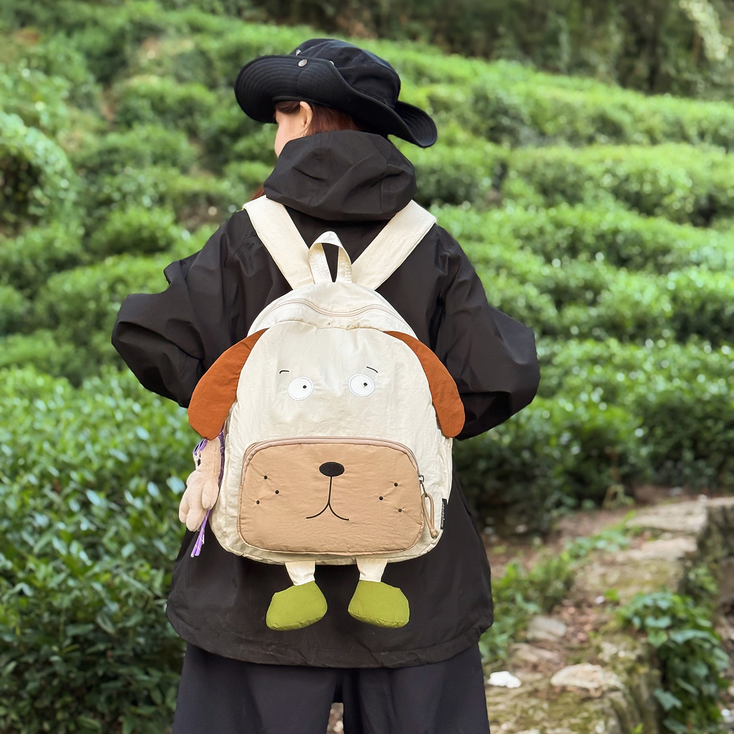 Mochila creativa transfronteriza en forma de perro, nueva moda coreana de alto valor, mochila de dama, mochila de dibujos animados de gran capacidad