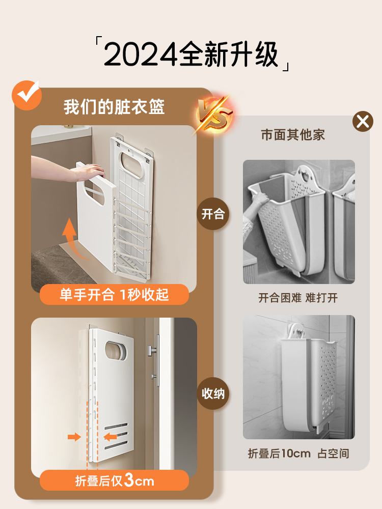 ✅ Dirty Clothes Basket, Dirty Clothes Hamper, Household Dirty Clothes Storage Basket, Foldable for Bathroom Use, for Storing Clothes