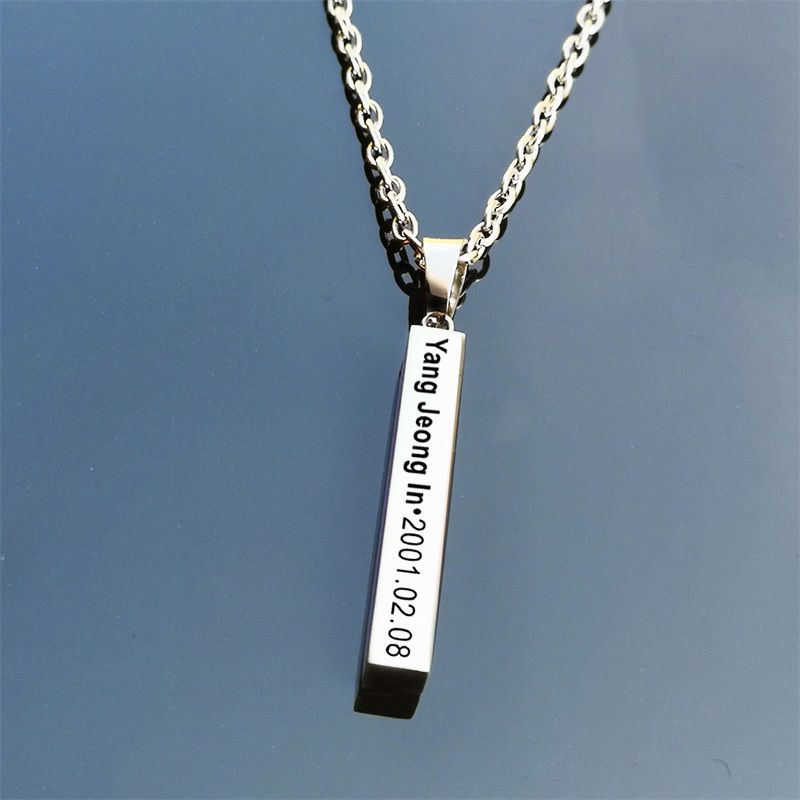 Collar de Acero Inoxidable con Colgante de Columna de los Deseos, Personalizable con Fechas de Cumpleaños, Cadena Versátil para Ropa, Éxito de Ventas en Yiwu image 5
