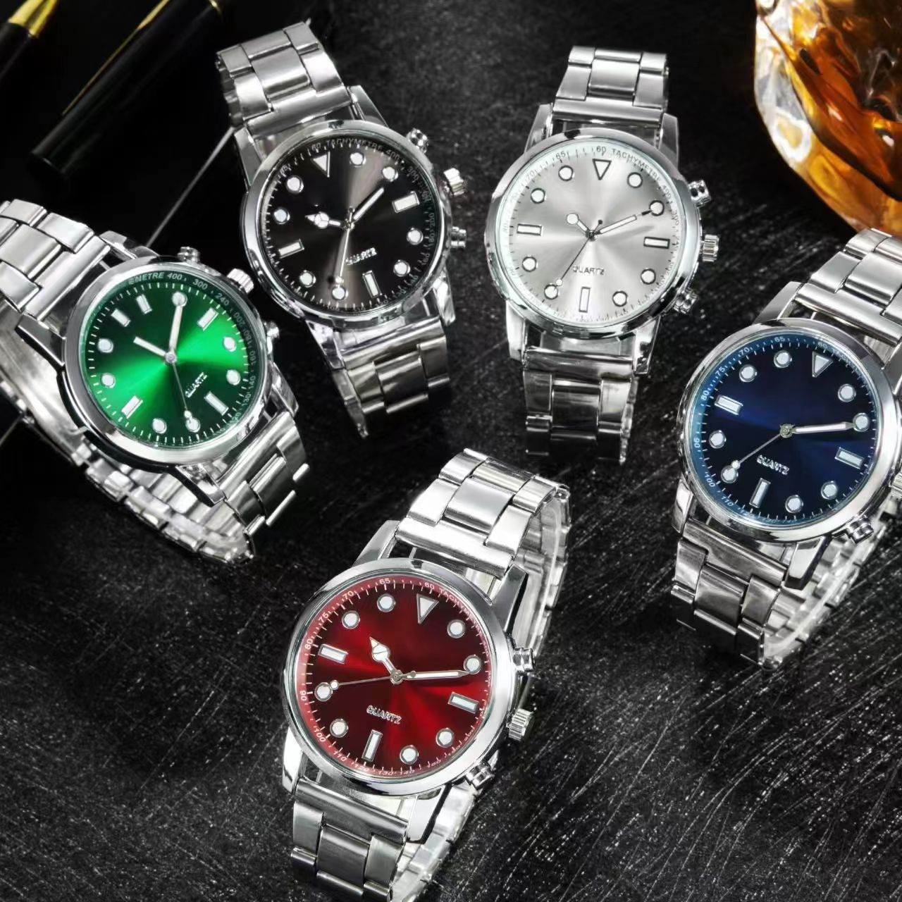 New Steel Band Men's Watch Business Style Casual Student Boys Sports Watch Couple Quartz Watch Wholesale Luminous