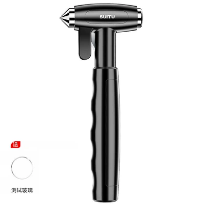 Vehicle-Mounted Safety Hammer for Cars, Qəza çəkici - safety-hammer-black-with-test-glass