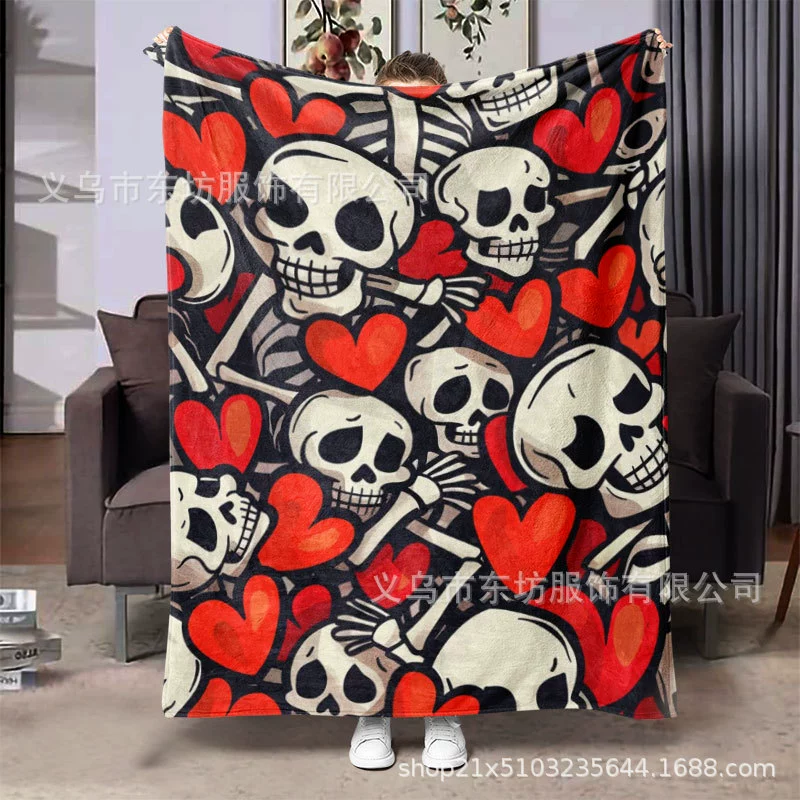 Креативное сращивание черепа любовь мягкий и удобный фланелевый одеяло для подарков