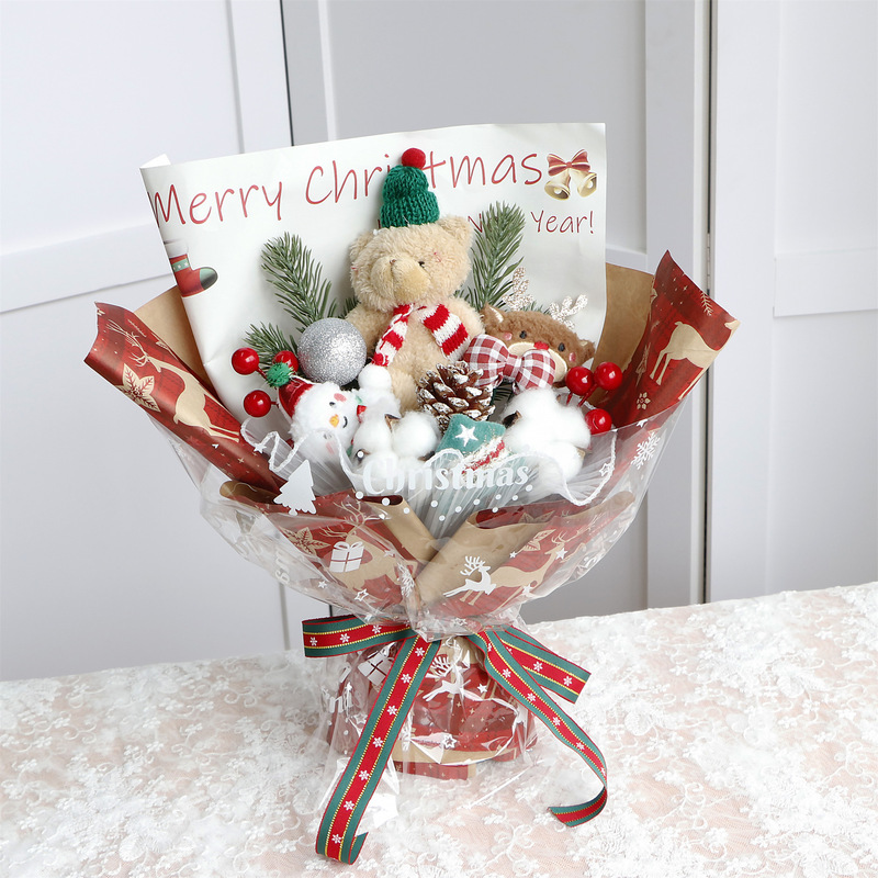 クリエイティブクリスマスプレゼントクリスマス熊人形花束女の子彼女誕生日プレゼント平安夜完成品|undefined