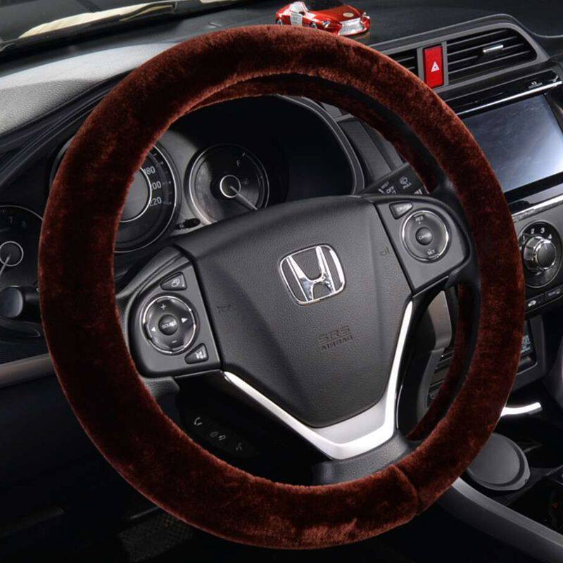 All-Season Winter Short Plush Car Steering Wheel Cover, Trendy Brand, Non-Shedding, Non-Slip, Warm Handle Cover