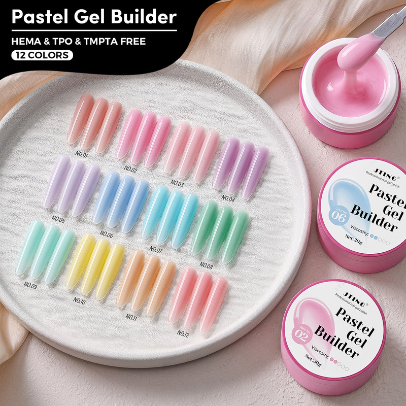 JTING Jingting 12-color macaron nail extension gel set high hardness gel nail polish wholesale from Guangzhou JTING Jingting 12-color macaron nail extension gel set high hardness gel nail polish wholesale from Guangzhou