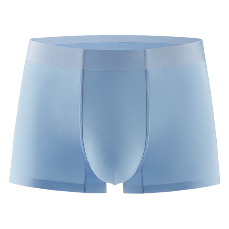 120s de seda del hielo ropa interior los hombres verano inconsútil transpirable sedoso antibacteriano boxeadores más tamaño