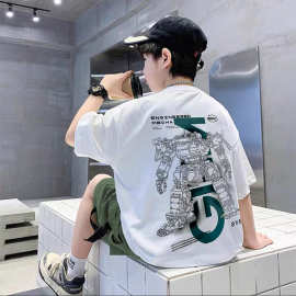 儿童T恤纯棉短袖2026年春夏季新款中大童男童夏款男孩半袖上衣潮T