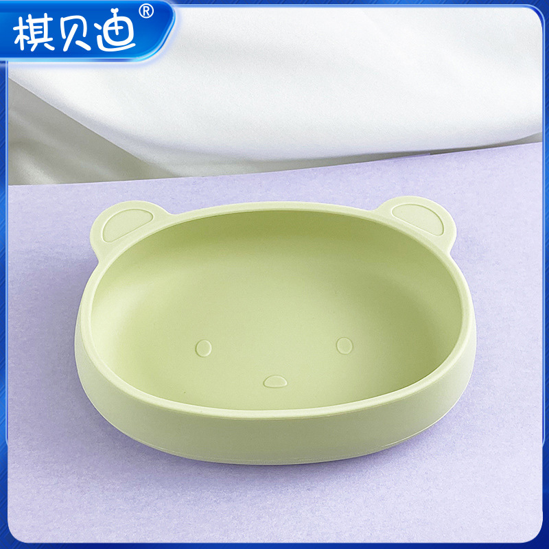 과일 그린-실리콘 그릇-흡입 컵 없음