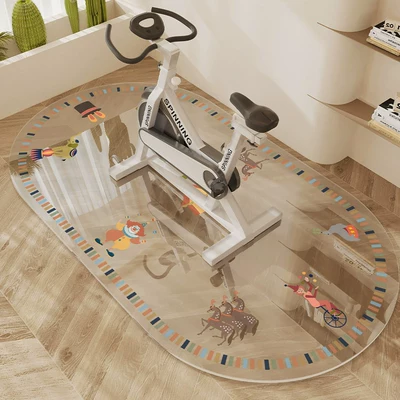 Avtomobil döşəmə paspasları — transparent oval treadmill carpet - hollowed-out-circus-soft-glass-anti-fouling-and-antibacterial-oval-70120cm