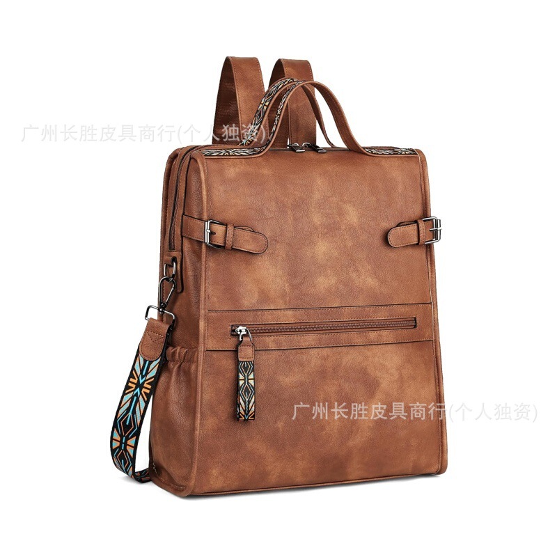 Foreign Trade Genuine Leather Women's Laptop Backpack Casual Outdoor Waterproof Multi-functional Large-capacity Travel Backpack