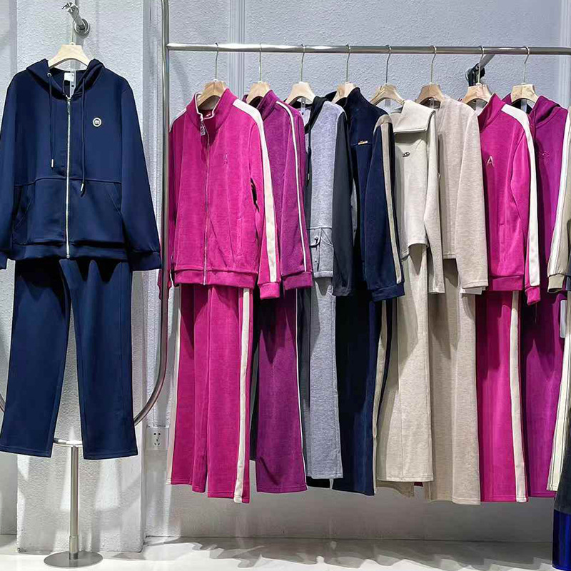 24秋贝瑞曼琪休闲运动套装时尚立领宽松阔腿裤两件套实体店直播货