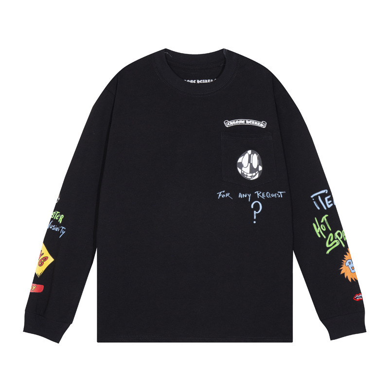 クロスボーダーのトレンディなブランド Chrome Heart 長袖 T シャツ ピュアコットン メンズ レディース ルーズスポット卸売|undefined