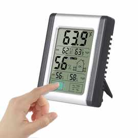 温度计室内湿度计精准测量家用挂墙电子温湿度计 触摸LCD干湿度表