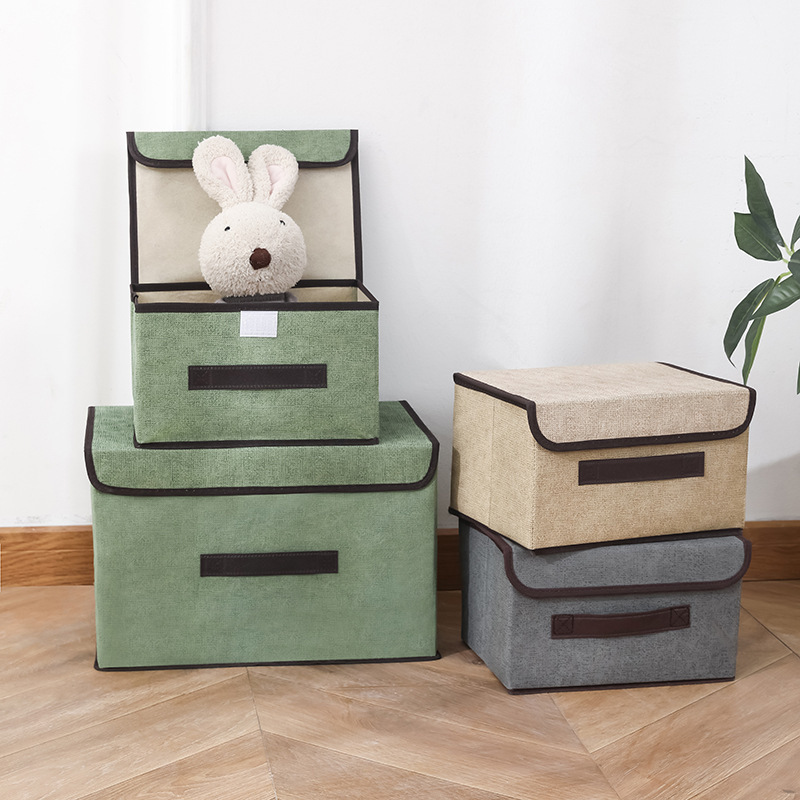 Household Storage Box Fabric Non-Woven Storage Box Foldableable Sundries Organizing Wardrobe Toy Clothing Storage Box