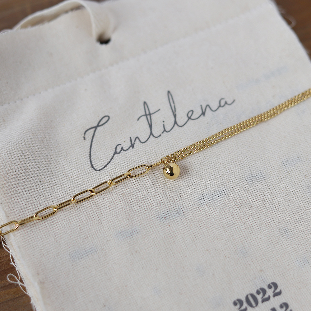 Fashion Solid Color Titanium Steel Gold Plated Necklace 1 Piece