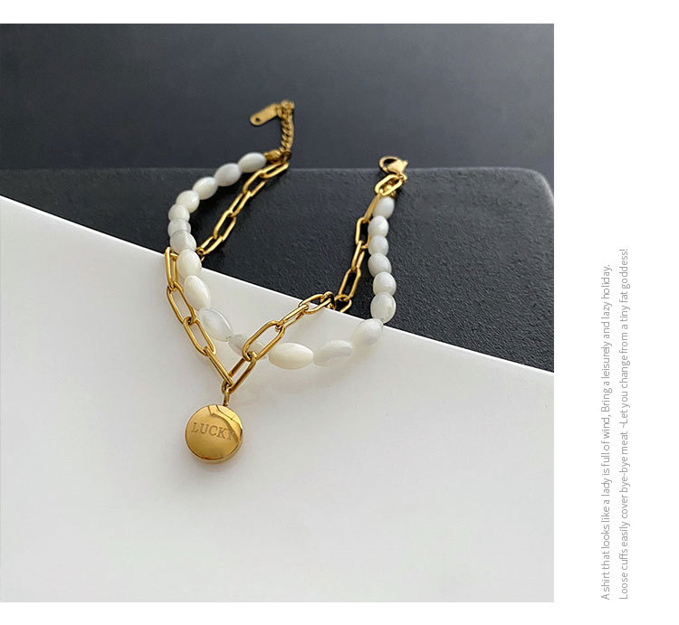 Fashion Geometric Titanium Steel Patchwork Bracelets 1 Piece