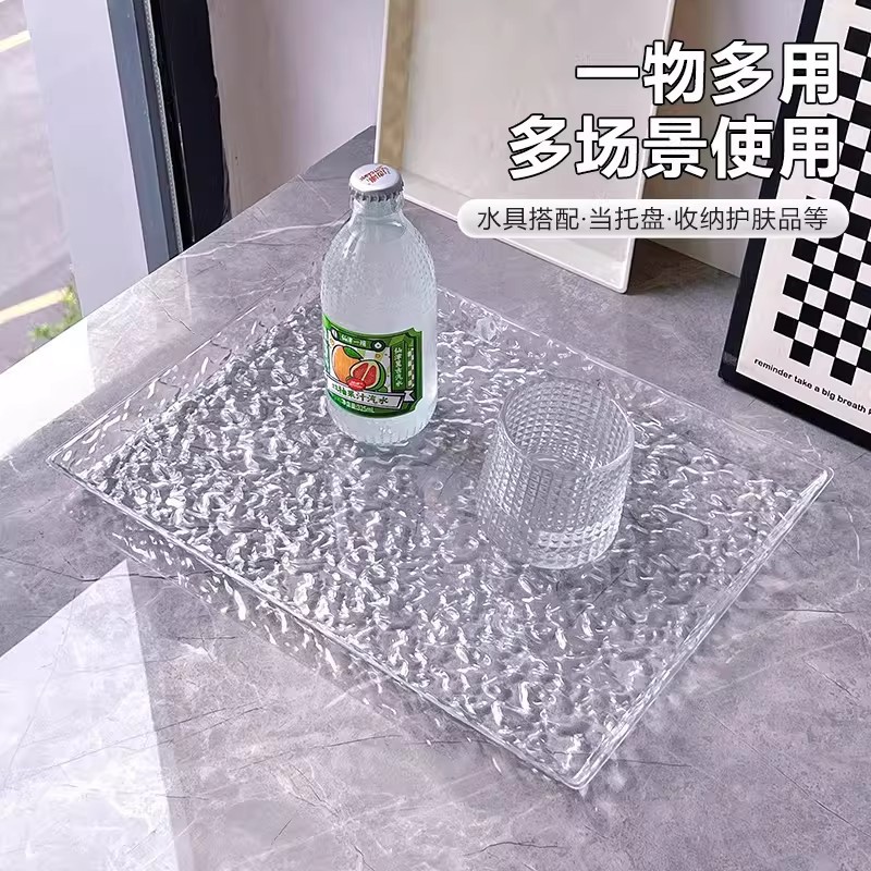bandeja rectangular sala de estar hogar lujo ligero salón de belleza de alta calidad acrílico nueva mesa de té taza de agua mesa de té