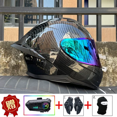 Motosiklet kaskı (dəbilqə) – Certification - black-fiber-pattern-color-plating-y10-soft-wheat-delivered-with-transparent-mirror-s