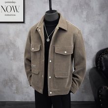 男士2025秋冬设计感穿搭呢子外套帅气韩版加绒保暖灯芯绒外套