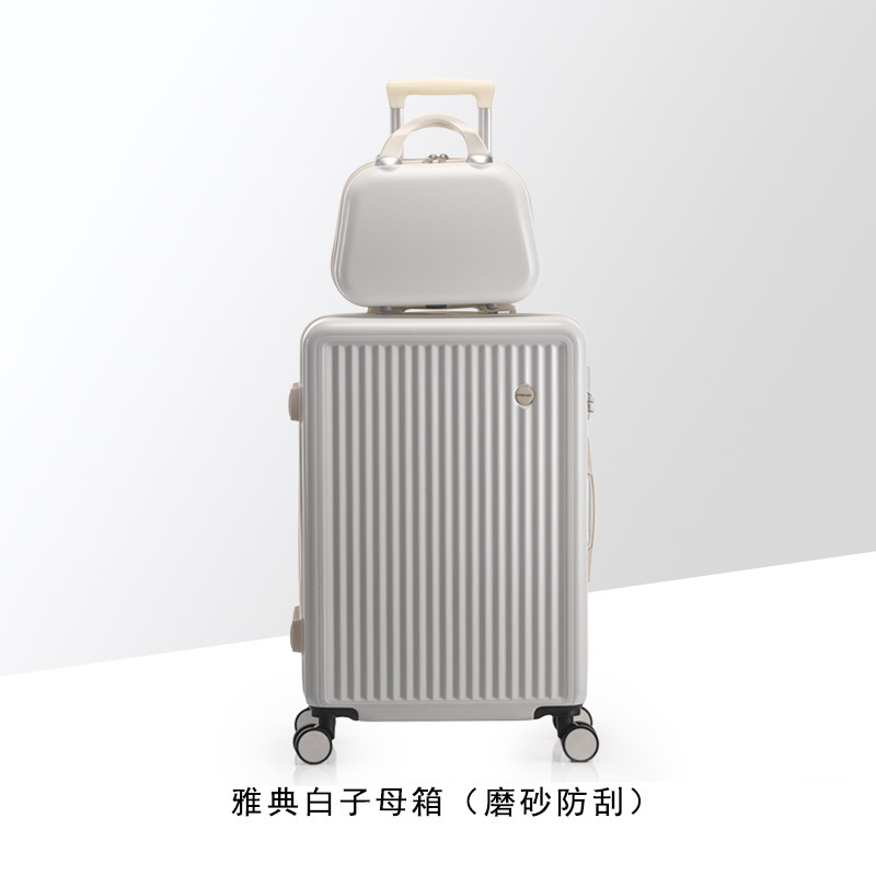 Cubierta delantera abierta equipaje viaje de negocios caja de contraseña caja de embarque caso de la carretilla del estudiante rueda universal caja de cuero al por mayor