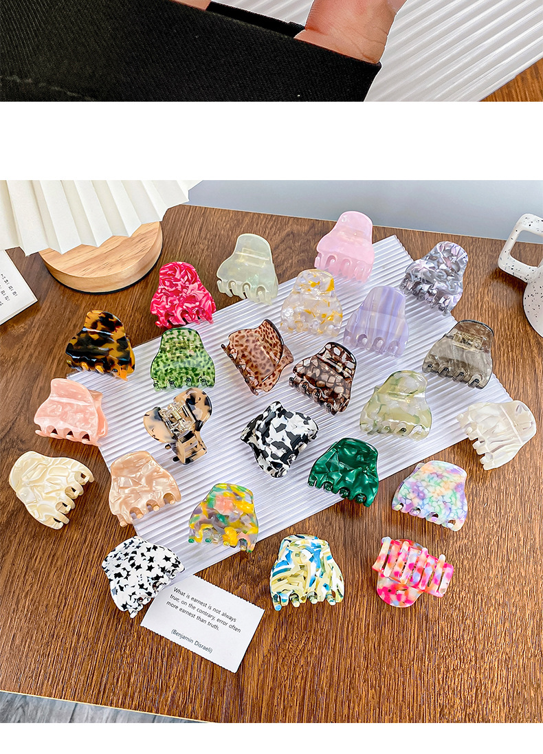 25g Weight Hair Claws Hair Accessories Type 1 Piece Quantity Holiday Occasion Acetic acid sheets Material Simple Style Color Block Acetic Acid Sheets Printing Hair Claws
