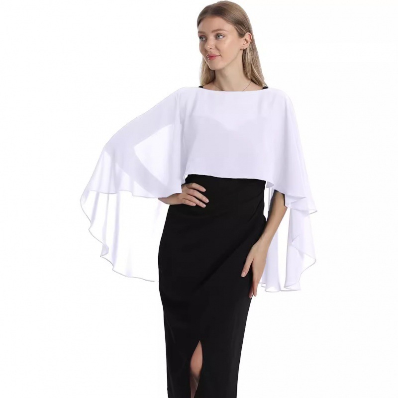 short summer thin shiffon cloak with a round collar